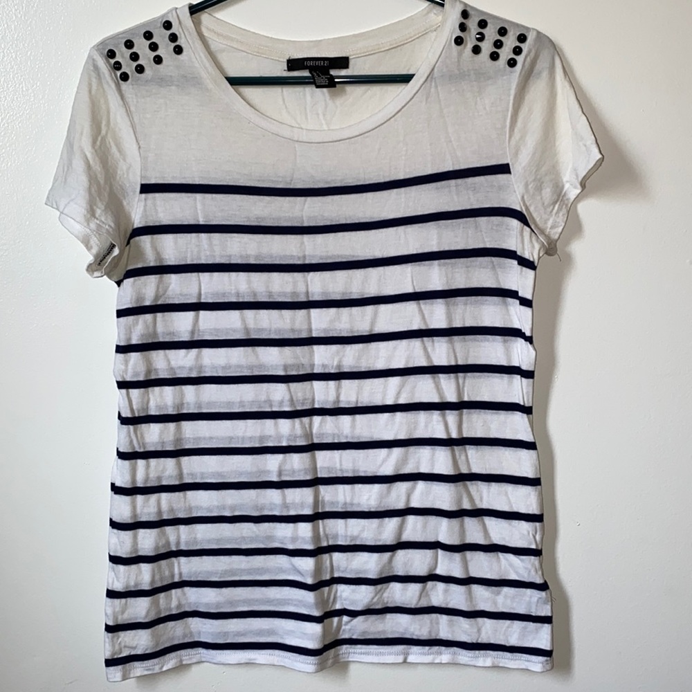 Forever 21 Striped Short Sleeve T-Shirt